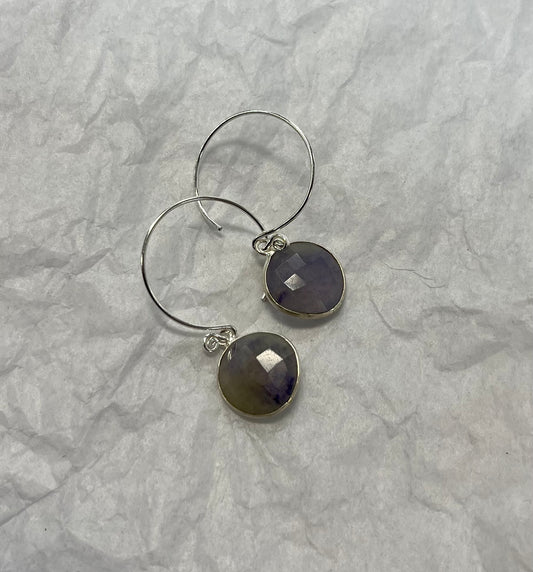 Handcrafted Dangle Silver Earring with Faceted Tanzanite