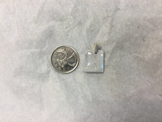 Rectangle Rainbow Moonstone Pendant