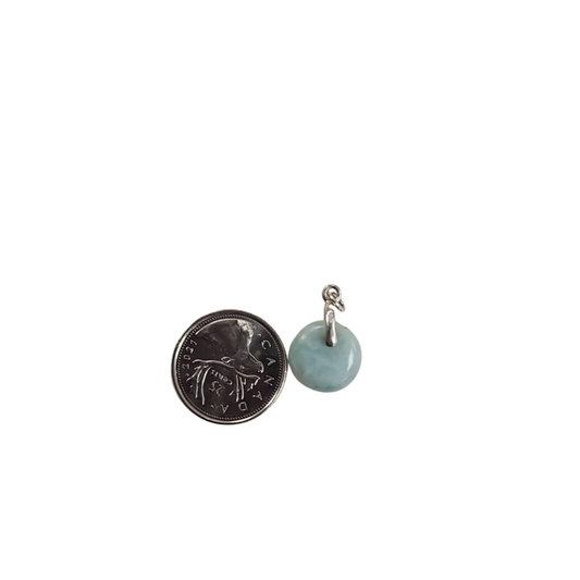 Round Larimar Pendant With Silver