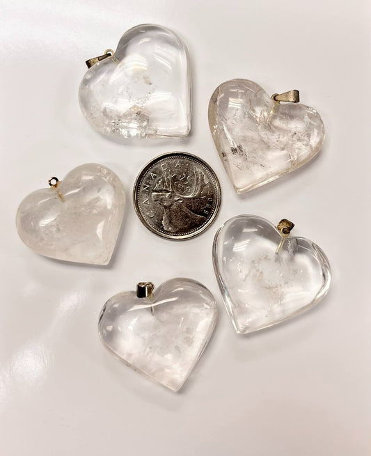 Clear Quartz Heart Pendant