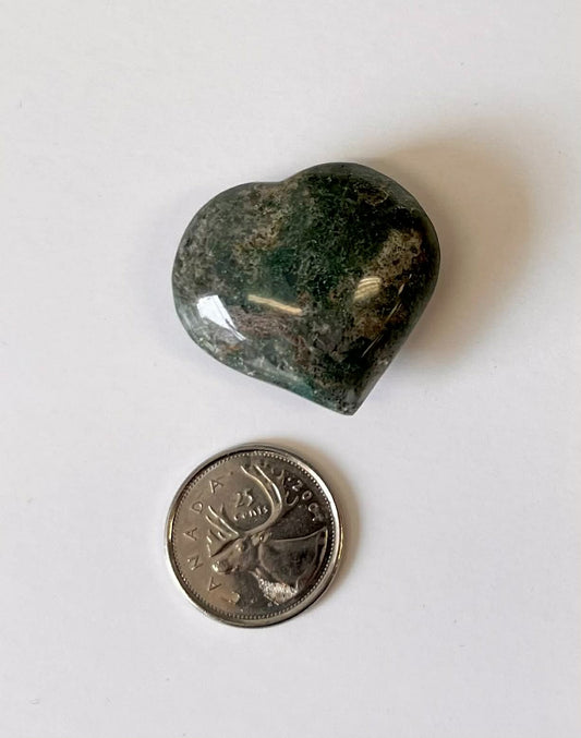 Moss Agate Heart 1.5"