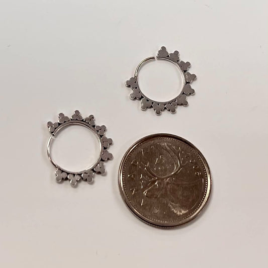 20mm Silver Hoop "Clover" Earrings