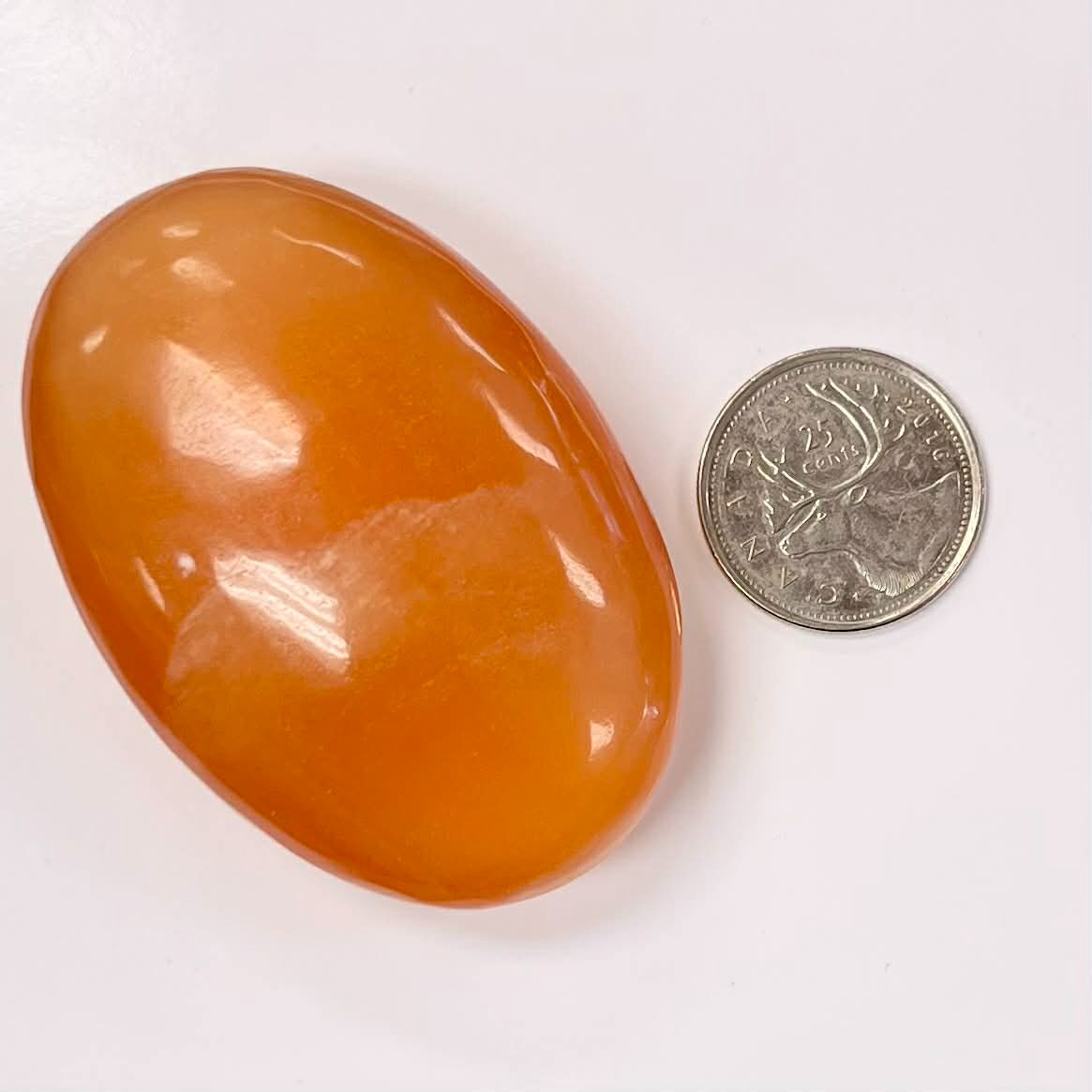 Honey Calcite Palm Stone