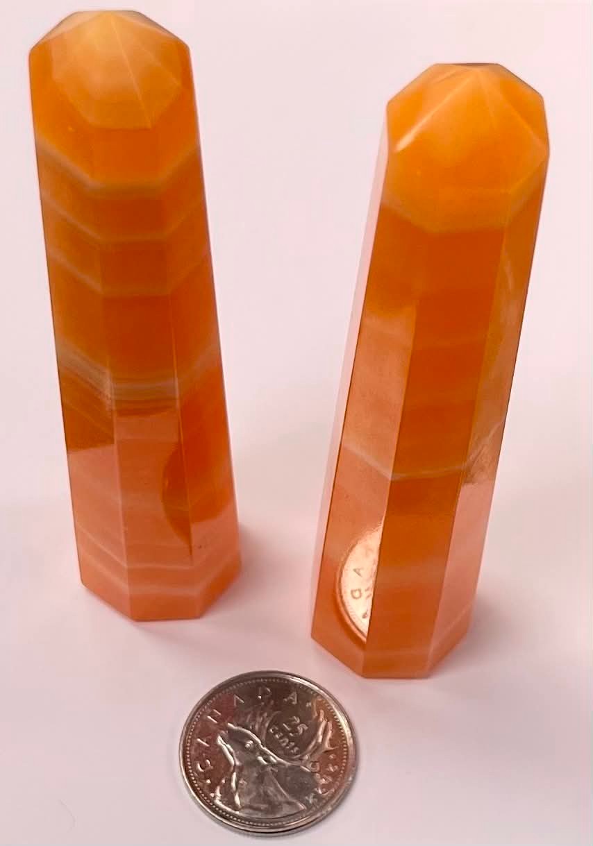 Orange Calcite Points (Banded) 5.5"