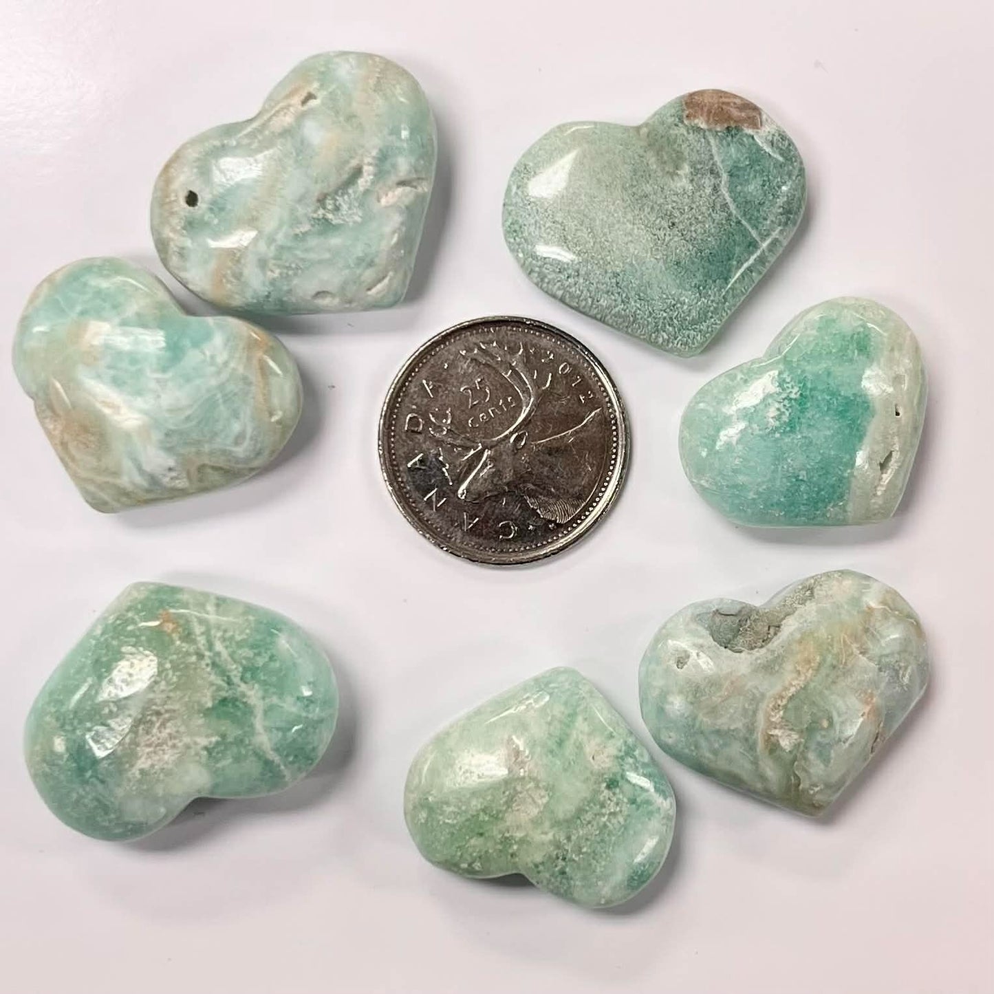 Blue Aragonite Heart 1"