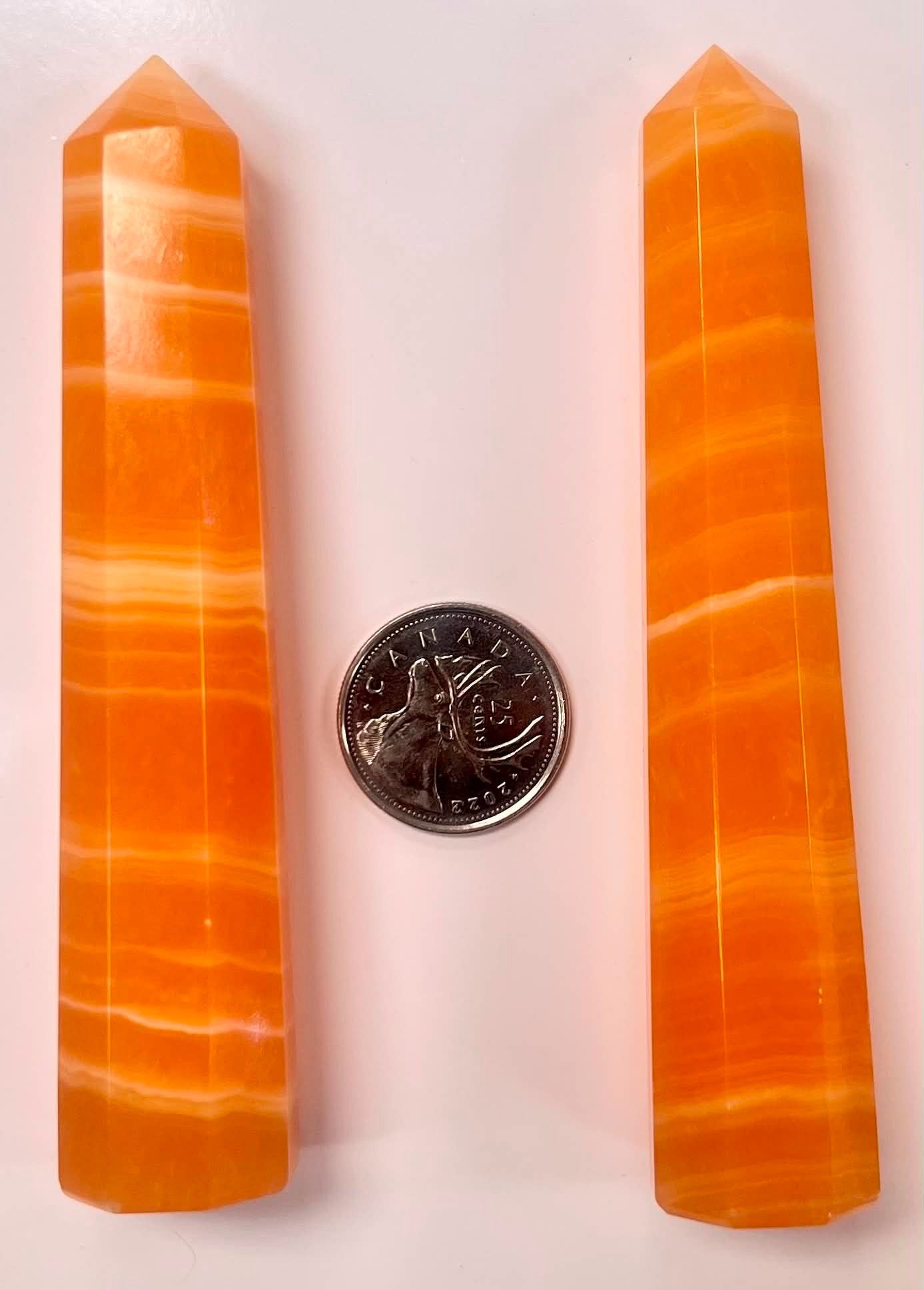 Orange Calcite Points (Banded) 5.5"