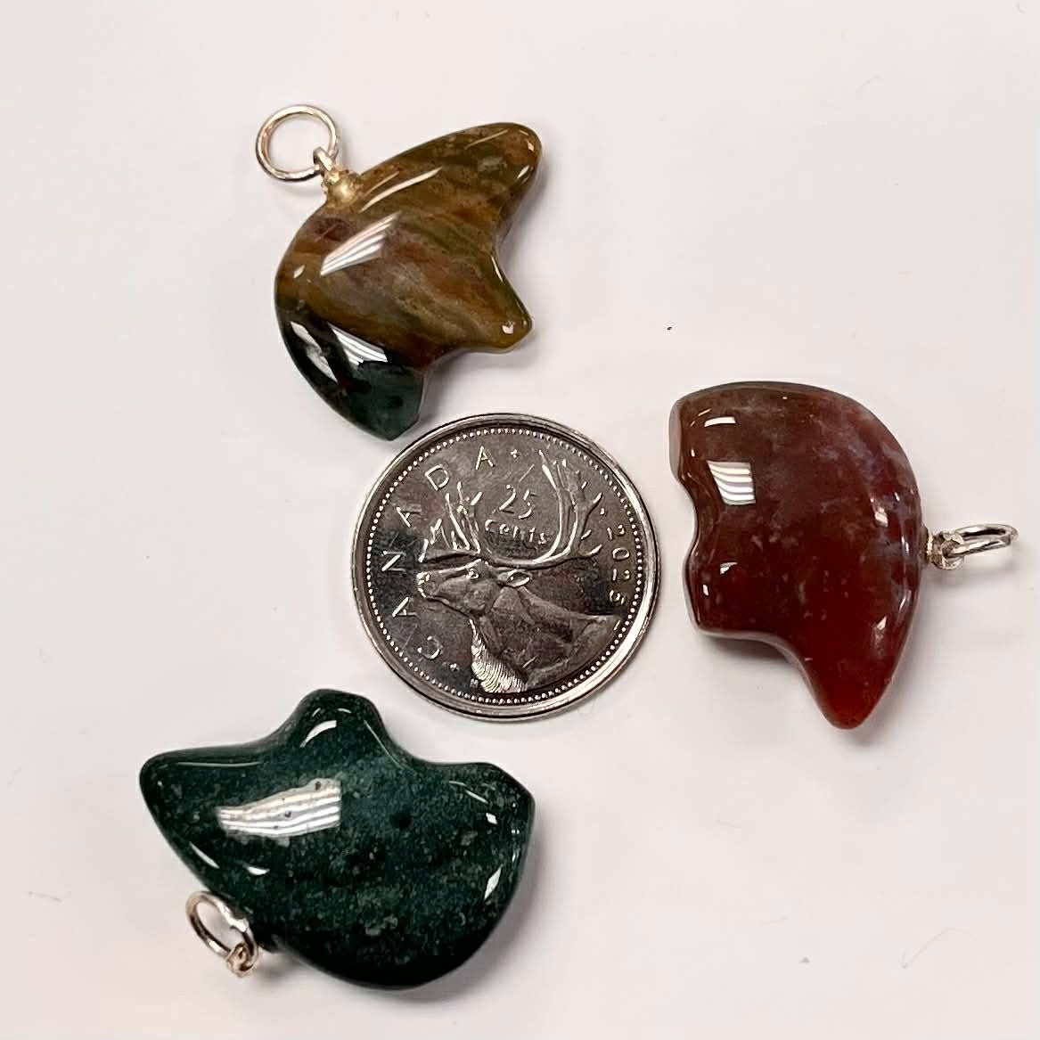 Assorted Jasper Zuni Bear Pendants