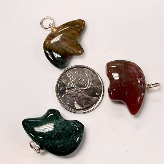 Assorted Jasper Zuni Bear Pendants