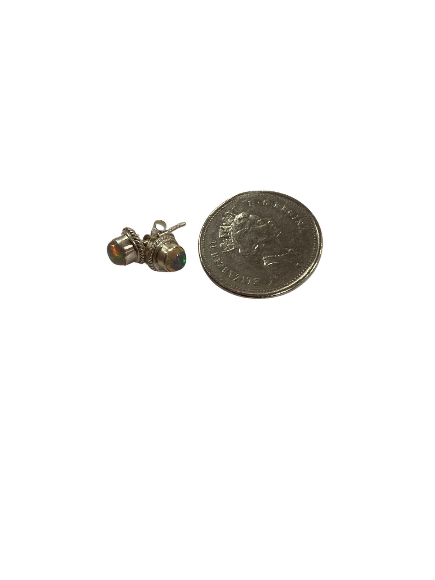 Opal Studs With Silver