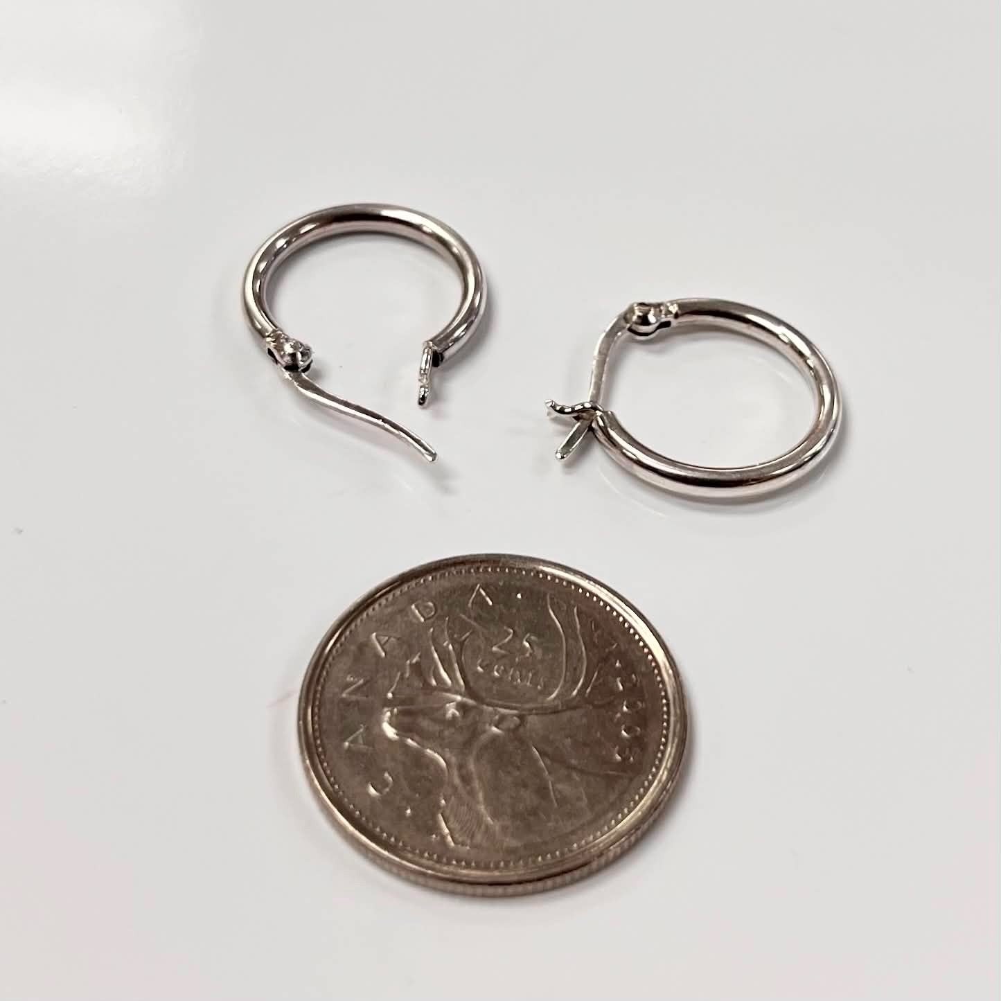 Silver Hoop Earring, 20mm w/ clasp