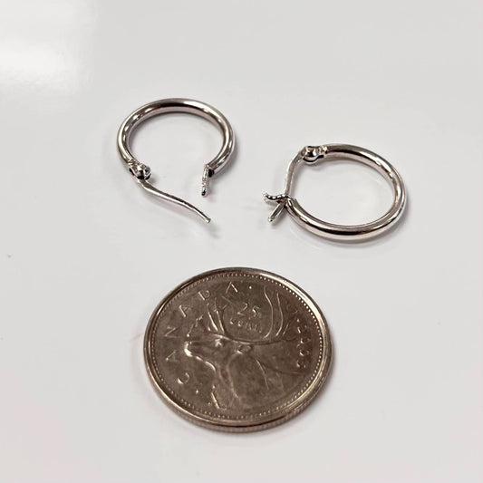 Silver Hoop Earring, 20mm w/ clasp