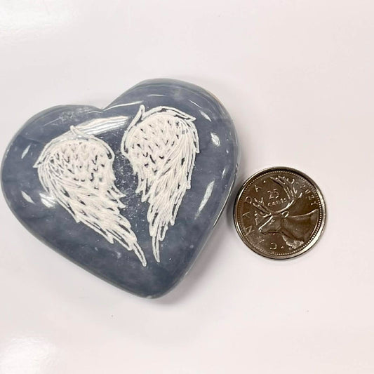 Angelite Angel Wing Heart