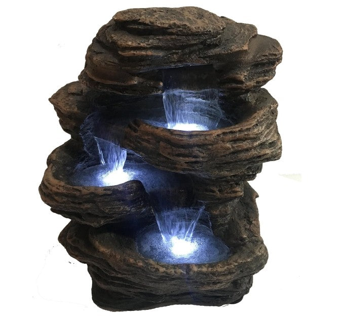 12.5" 3 Tier "Stone" Fountain w/ Lights