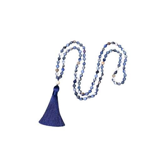 Sodalite Knotted Mala, 6mm
