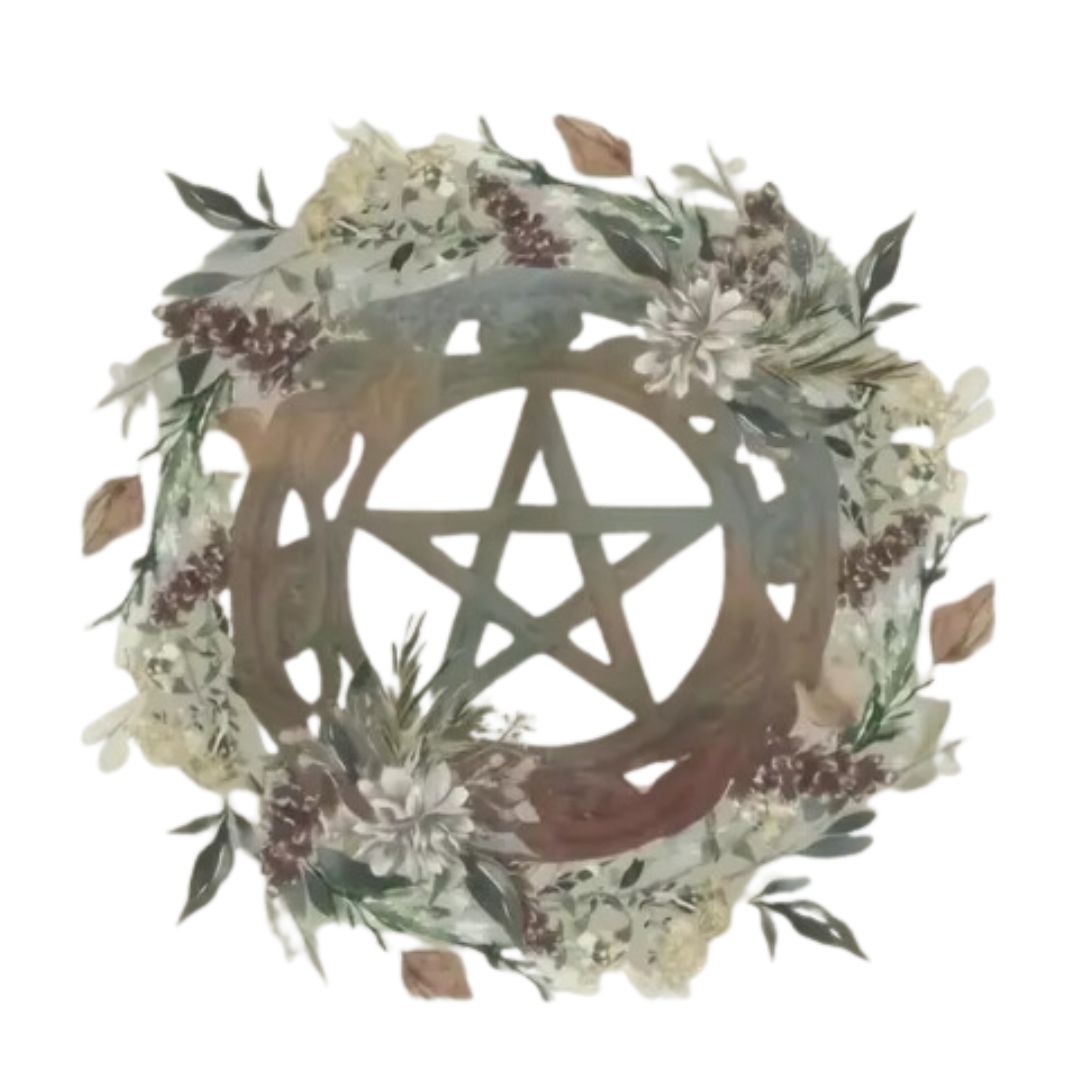 Altar/Tarot Cloth, Pentacle, Pinecones