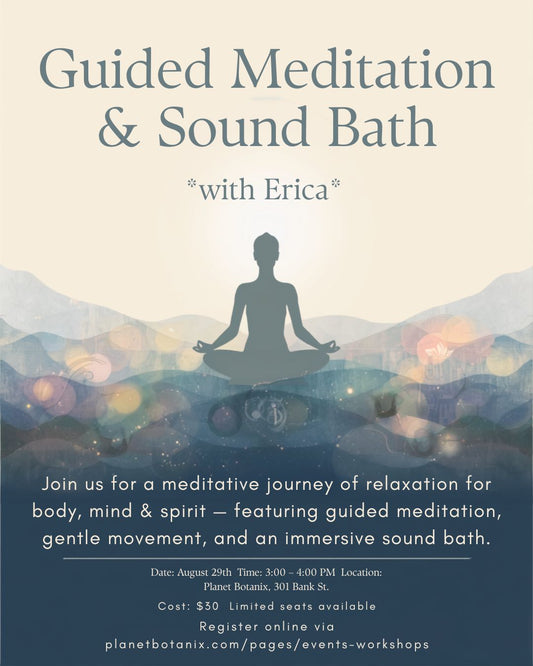 Guided Meditation and Sound Bath w/ Erica | Aug. 29 | 3pm-4pm