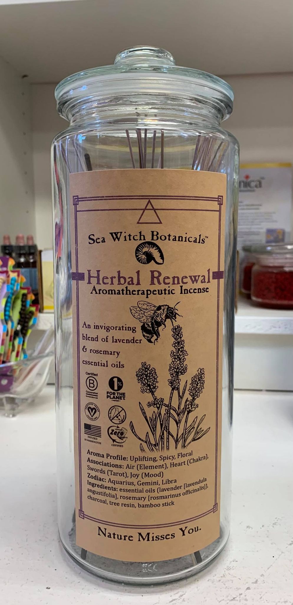 (Purple Tip) Herbal Renew individual incense - Sea Witch Botanicals