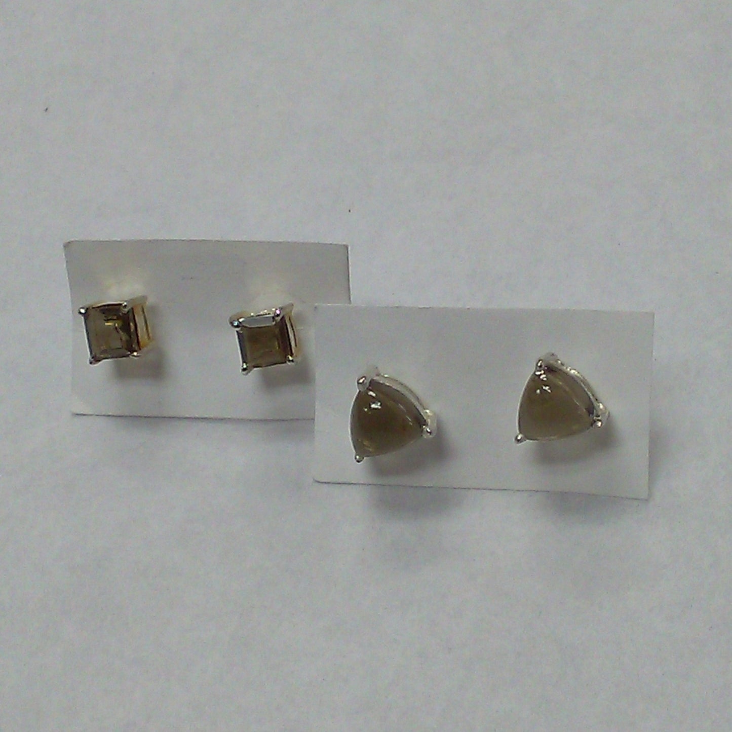 Smokey Quartz Faceted Stud earrings
