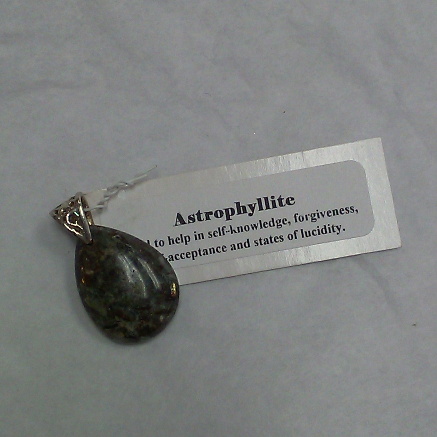 Astrophyllite teardrop pendant