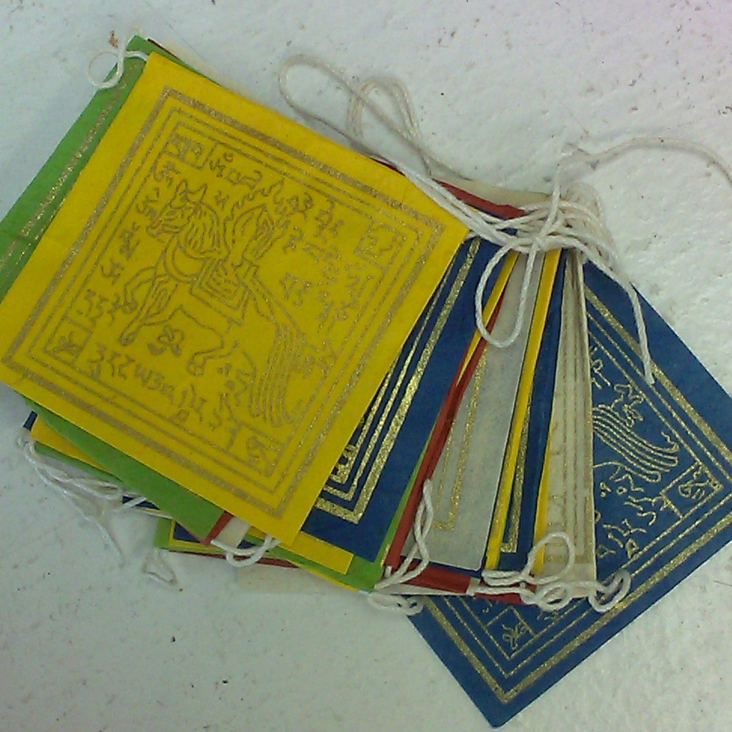 Small Paper Prayer Flags with Tibetan Traditional Imagery