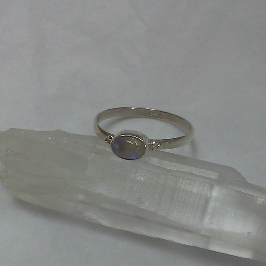 Rainbow Moonstone Ring with Detailing