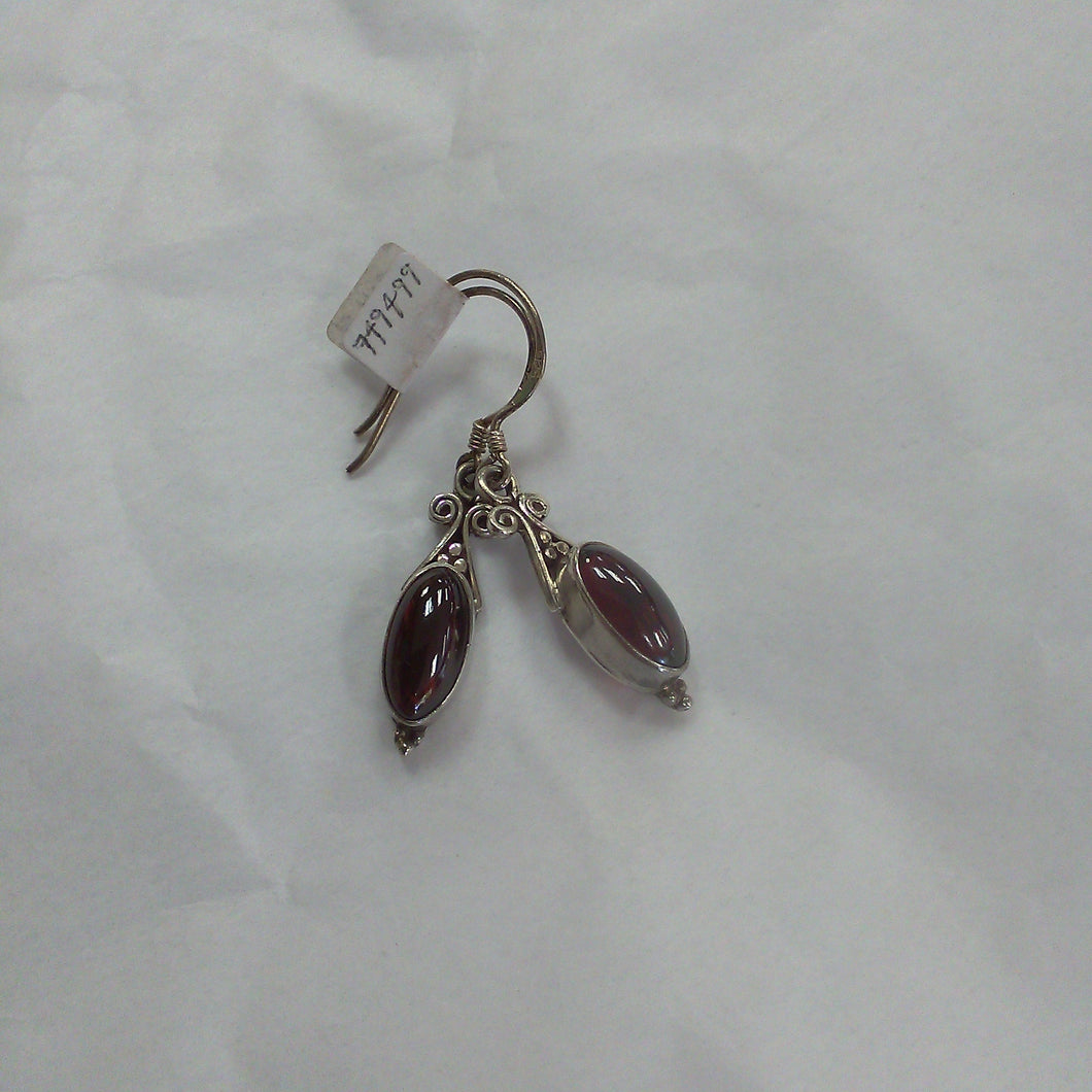 Garnet Oval Dangle Earrings