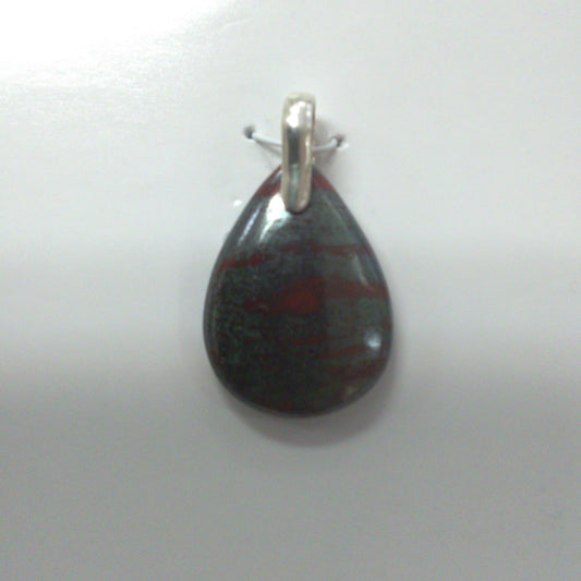 Red Jasper and Hematite Pendant - Teardrop