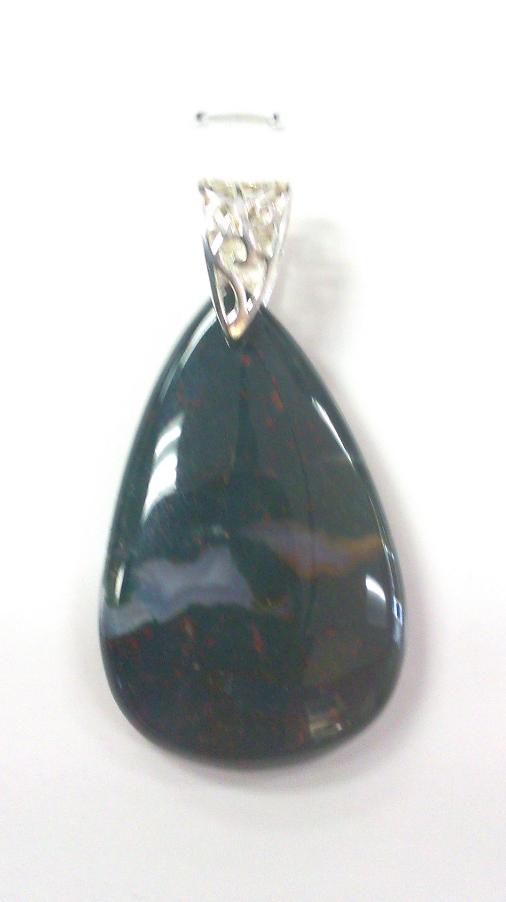 Bloodstone Pendant - Teardrop