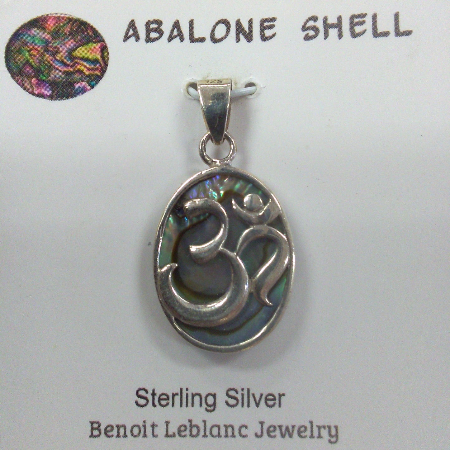 Abalone Shell Pendant with Ohm