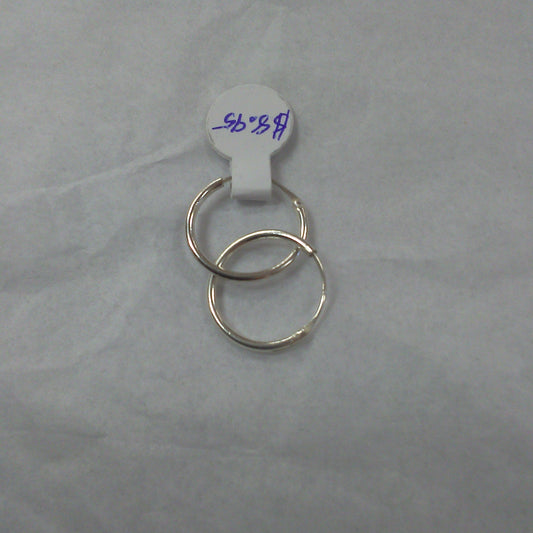 Small Plain Silver Hoop Earrings (15 mm)