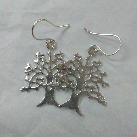 Tree Earrings with Hearts