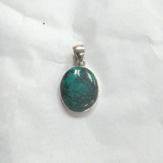 Silver Oval Turquoise Pendant