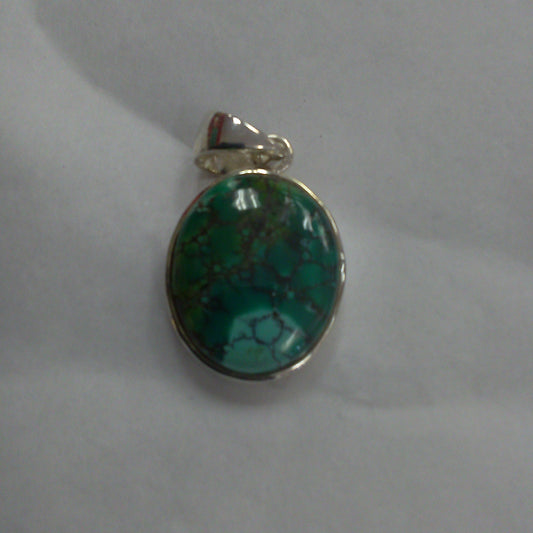 Silver Oval Turquoise Pendant