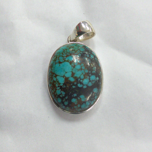 Silver Oval Turquoise Pendant