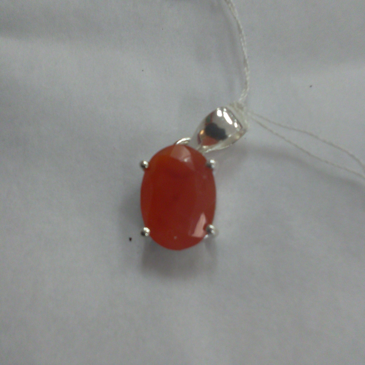 Silver Oval Carnelian Pendant