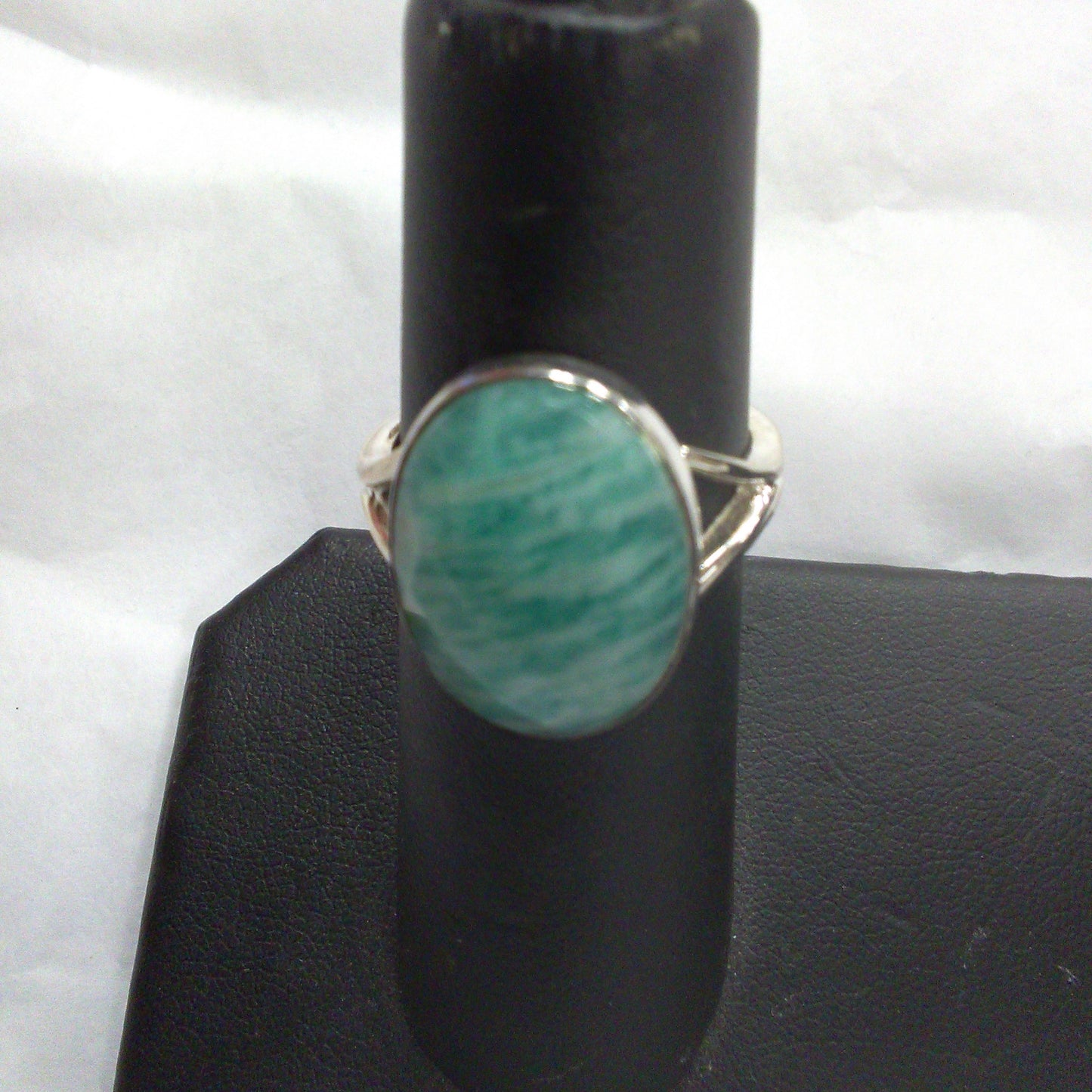 Simple Oval Amazonite Ring (Size 6)