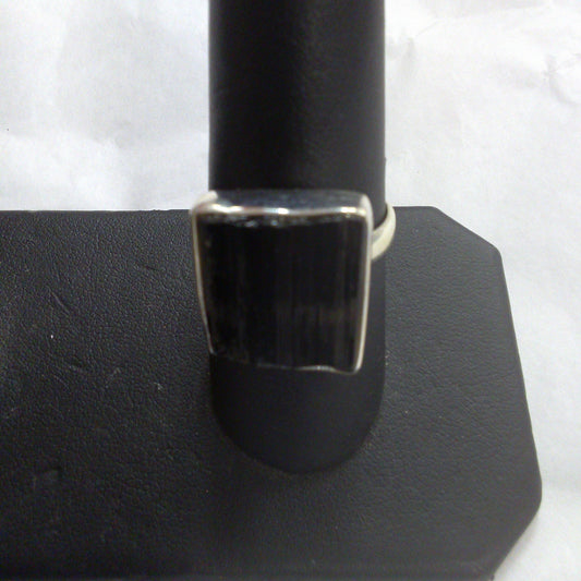 Simple Rectangle Cut Tourmaline Ring (Size 9)