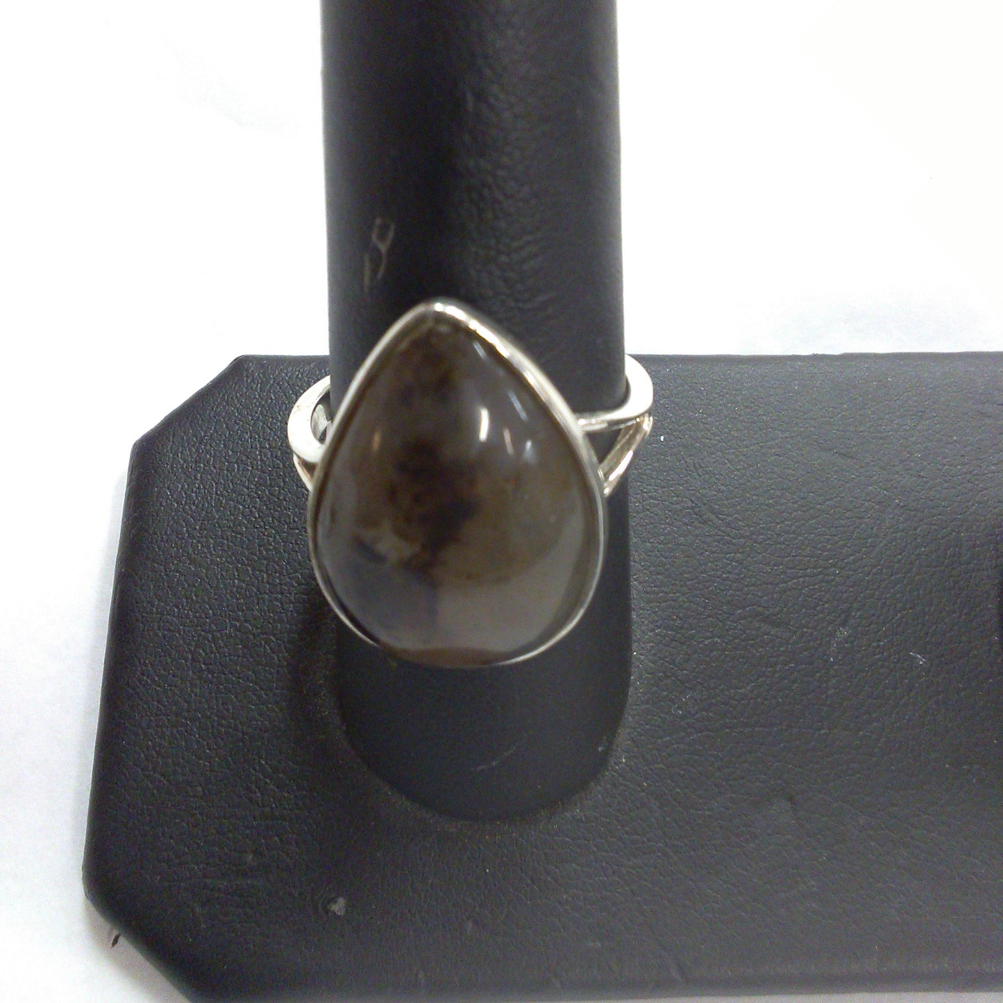 Elegant Teardrop Phantom Quartz Ring (Size 9)