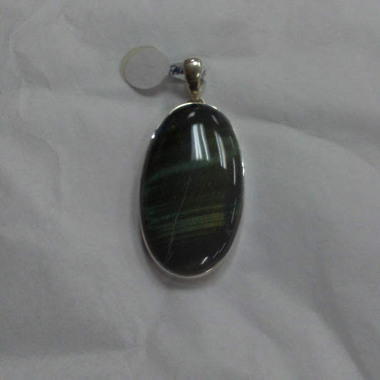 Oval Cut Falcon Eye Pendant