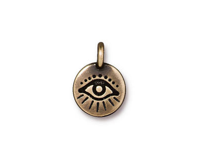 Antique Gold (plated) Evil Eye Charm