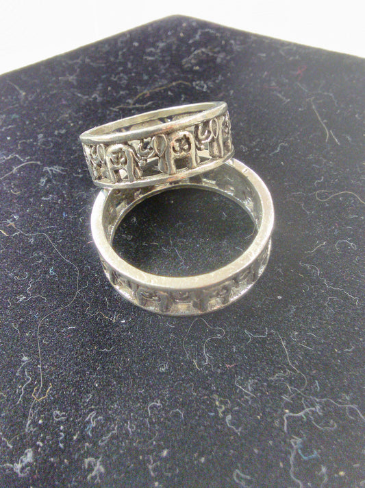 Silver Ohm Elephant Ring