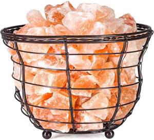 Salt Lamp, Basket with Salt Chunks, large