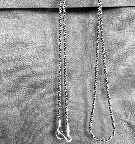 24" Oxidized Rope Silver Chain