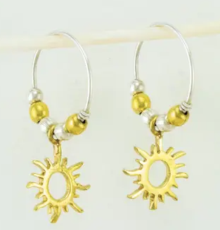 Sun Rays Mini Hoop Earrings