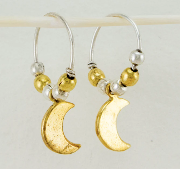 Crescent Moon Mini Hoop Earrings