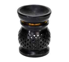 Aroma Oil Burner & Charcoal Burner, Jali, Black