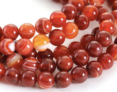 Red Line Agate Round 8mm (Carnelian)  15-16" Strand