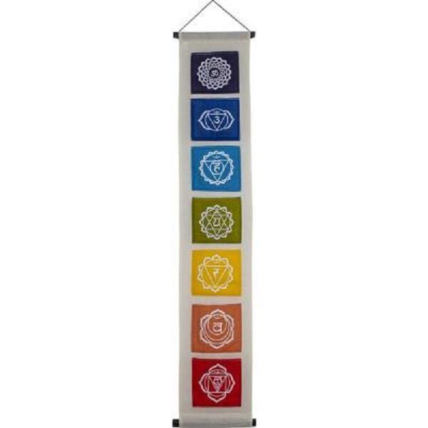 Banner - Chakra Symbols on Pocket Flaps - White