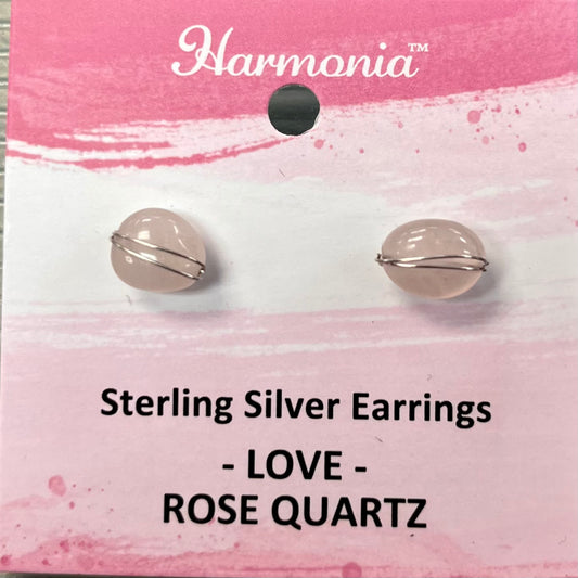 Sterling Silver Earring Wire Wrap - Rose Quartz