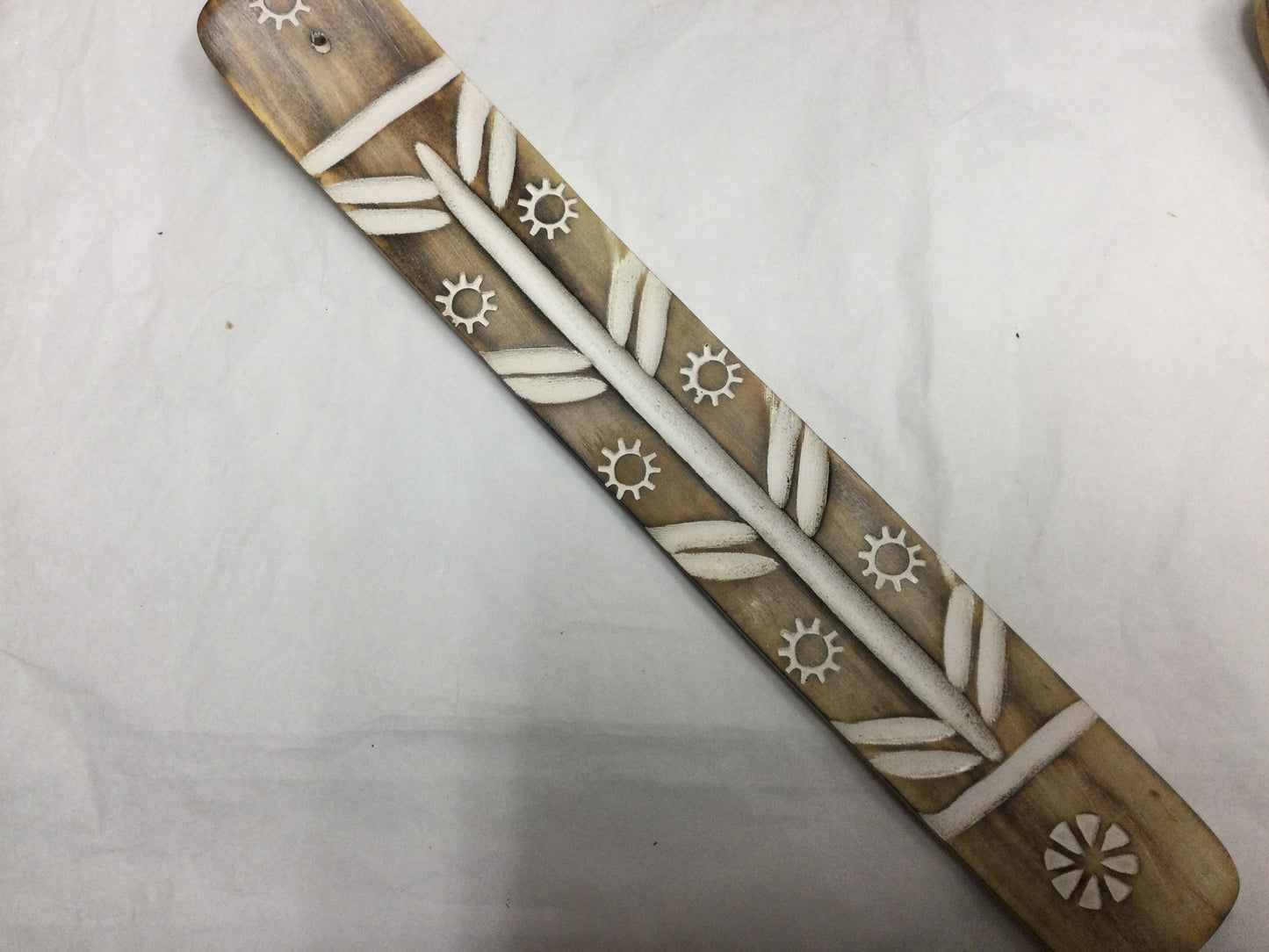 Wooden Incense Holder w/ White Print